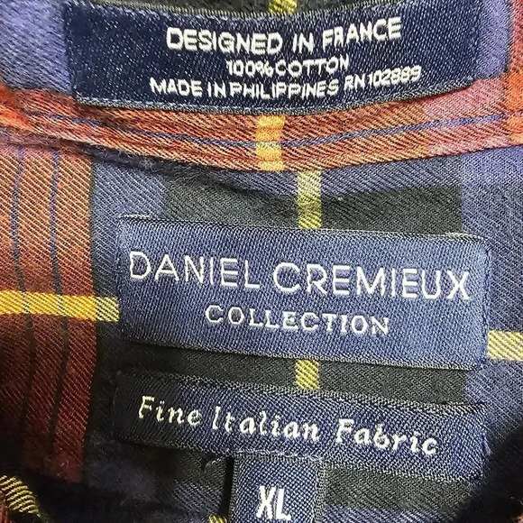 Daniel Cremieux Plaid Button-Down Flannel Shirt Red Black Size XL - Picture 4 of 4